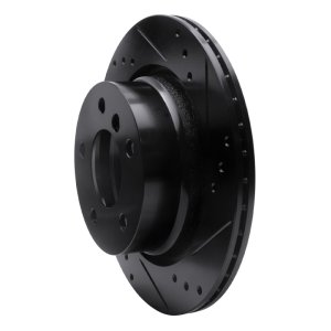 BMW Z4 Brake Rotor (1) - Rear Right - R1 Concepts - Drilled & Slotted - Black - `03-`08